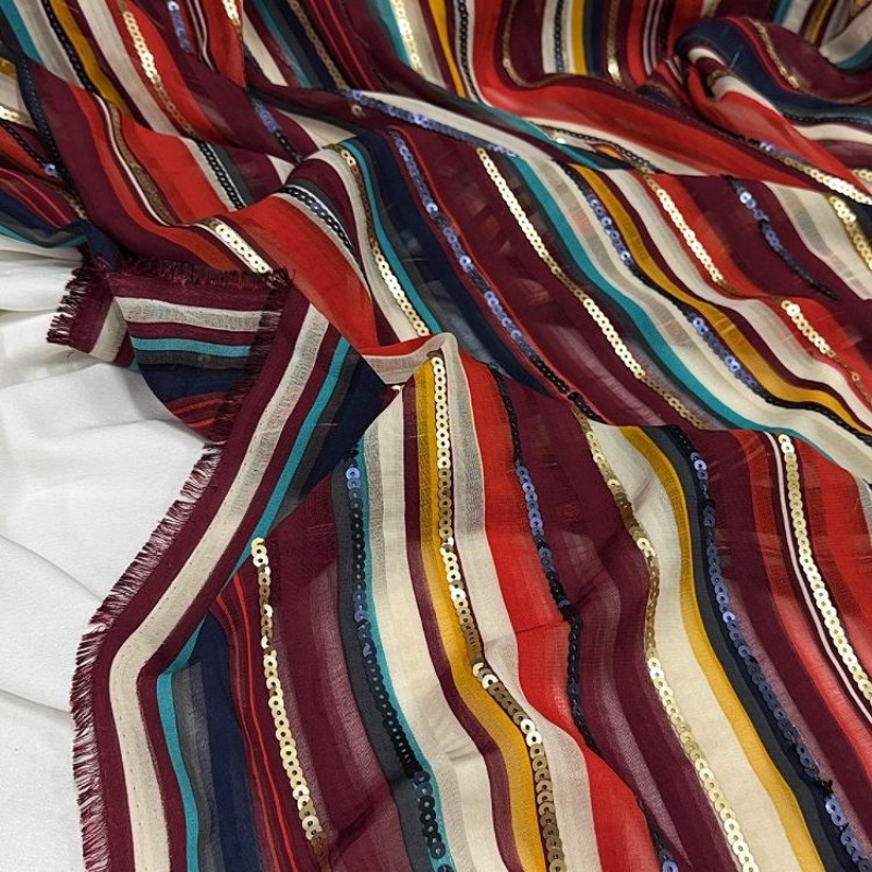 Colorful Striped Embroidered S - Ethnic Fashion Design ulasan dan harga