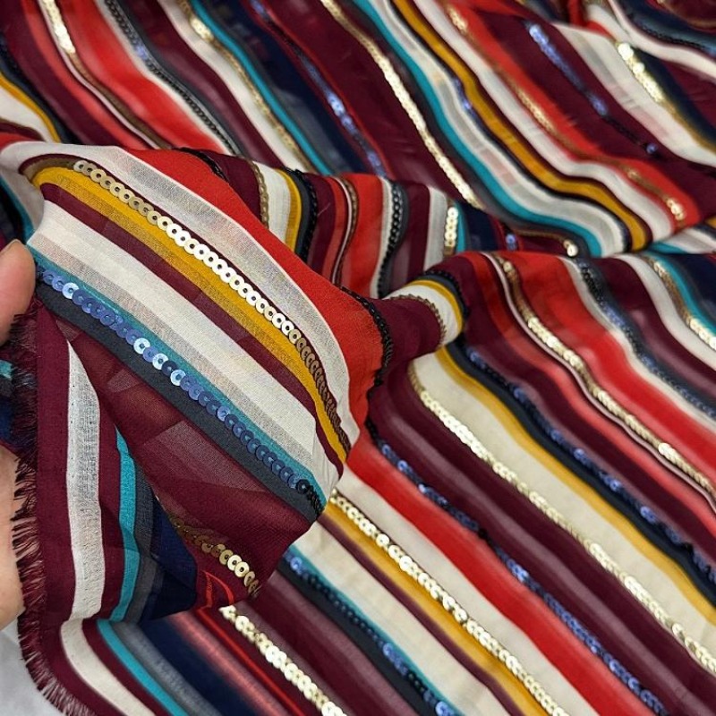 Colorful Striped Embroidered S - Ethnic Fashion Design ulasan dan harga