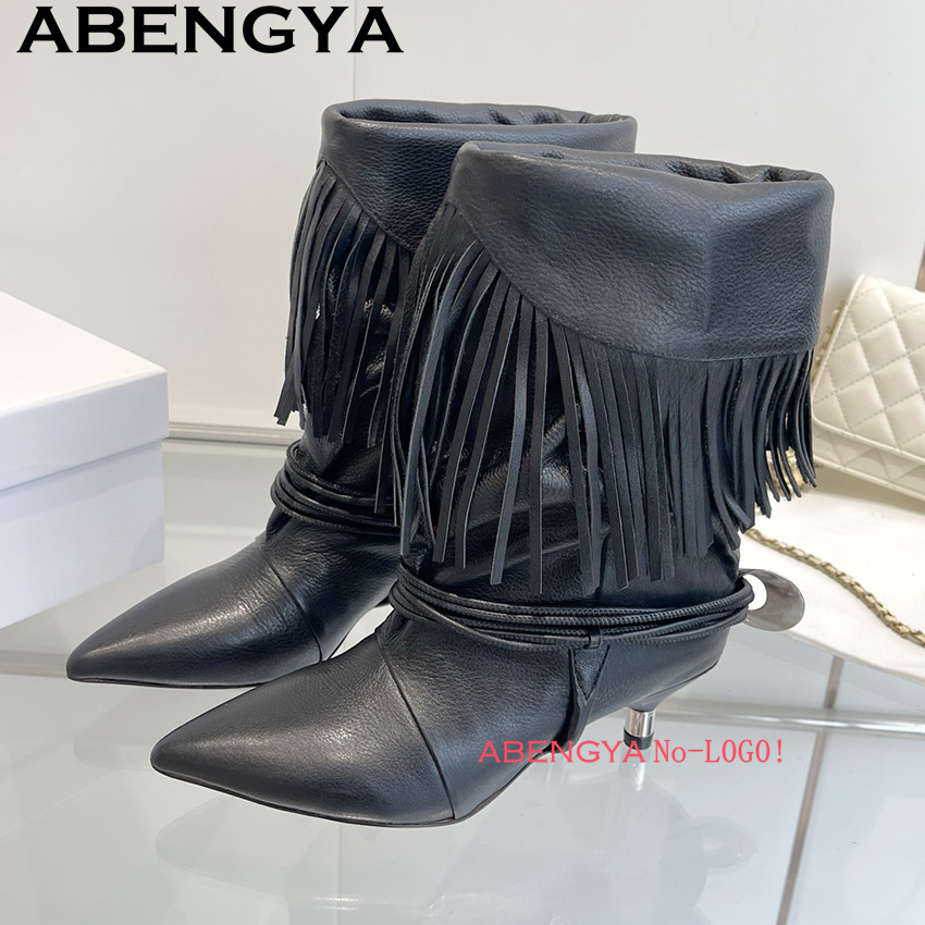 Suede Leather Edge Tassel Desi - Ethnic Fashion Design ulasan dan harga