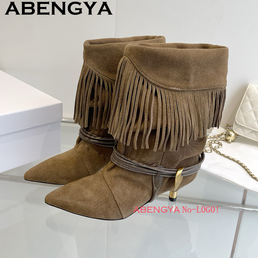 Suede Leather Edge Tassel Desi - Ethnic Fashion Design ulasan dan harga
