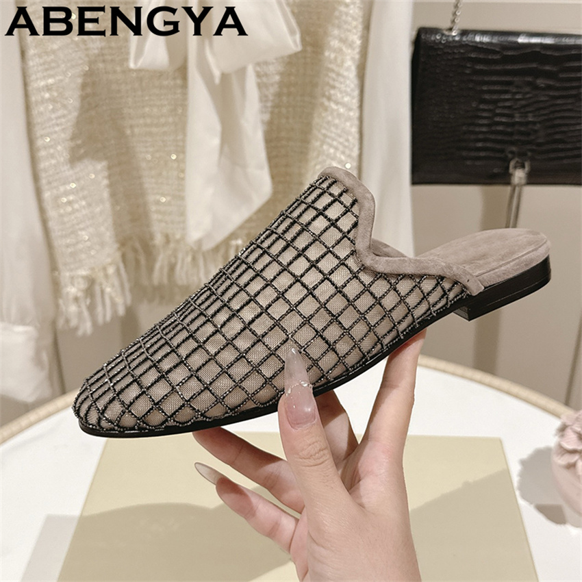 Shiny Lace Mesh Round Toe Flat - Ethnic Fashion Women ulasan dan harga