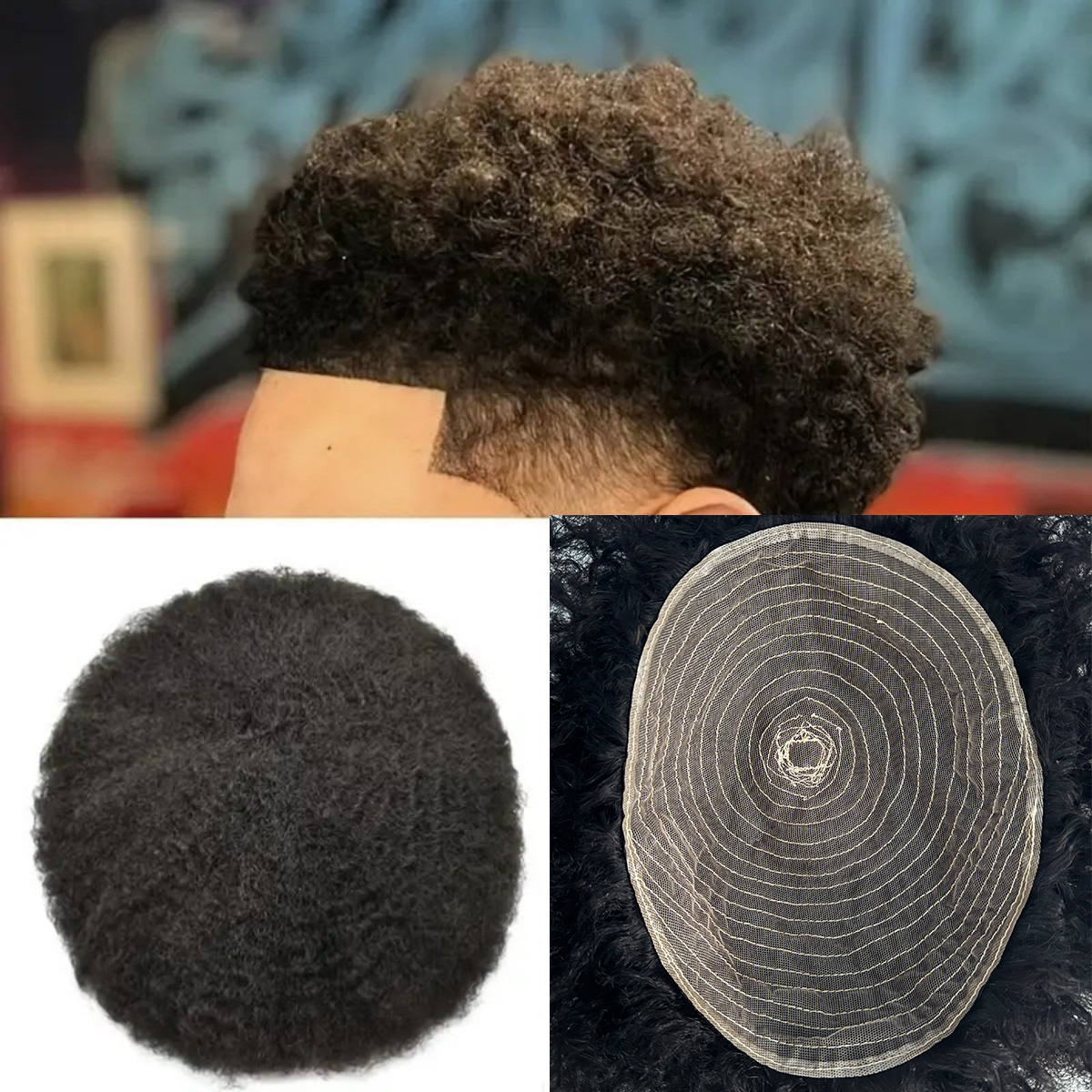 Afro Style Hair Toupee for Men - Ethnic Fashion India ulasan dan harga