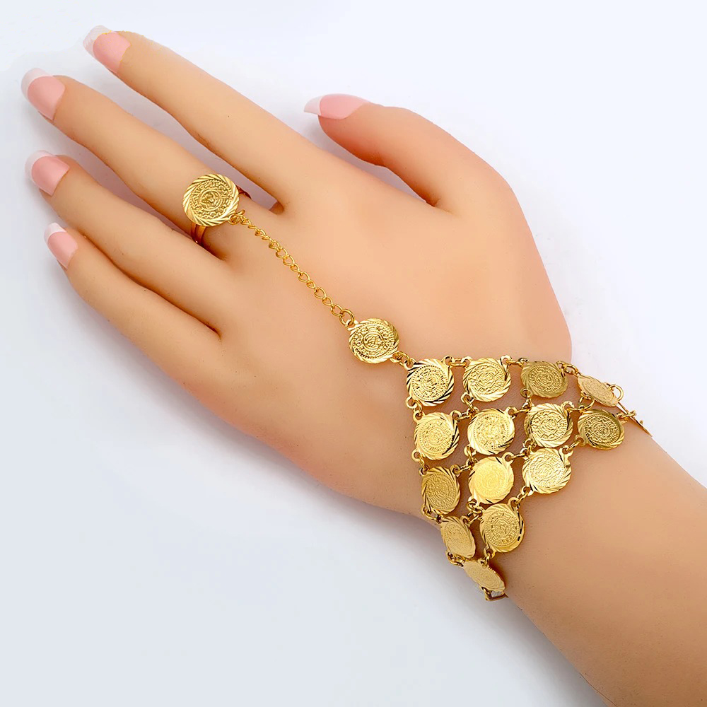 Bohemian Gold Coin Hand Chain  - Ethnic Fashion Co In ulasan dan harga